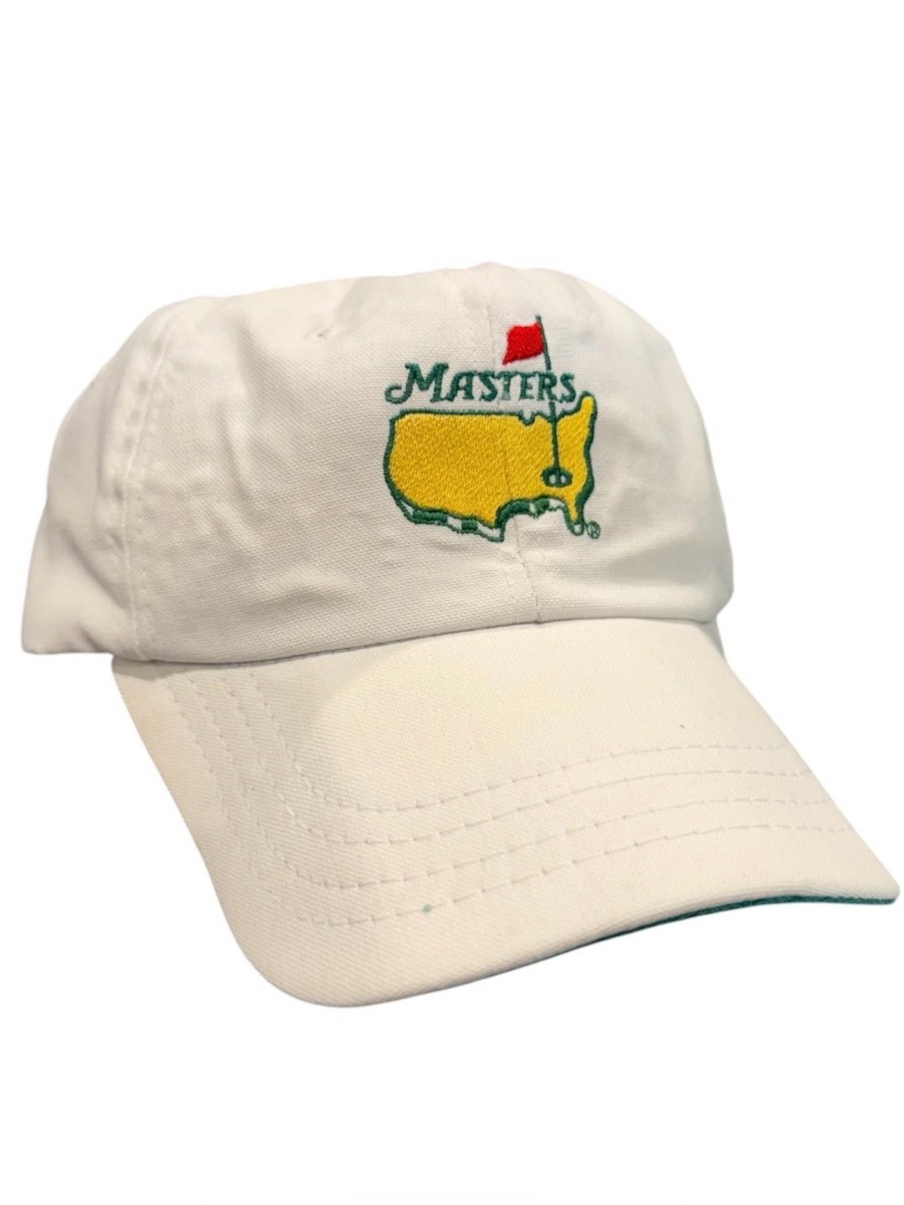 Vintage Masters Derby cap hat leather strap back white 90s men READ